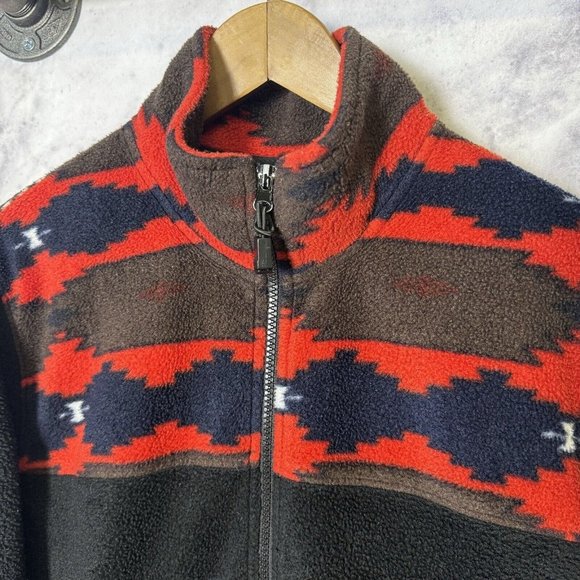 Vintage Angderson Aztec Fleece Sweatshirt Adult Small Black Long Sleeve Outdoor - Picture 3 of 10